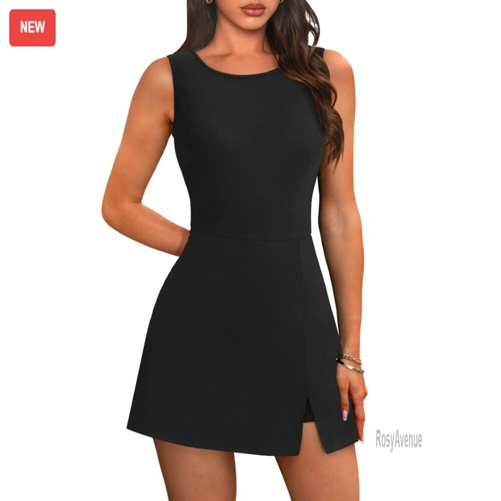 Athletic Dress with Built-In Shorts and Pockets for Tennis Golf Yoga